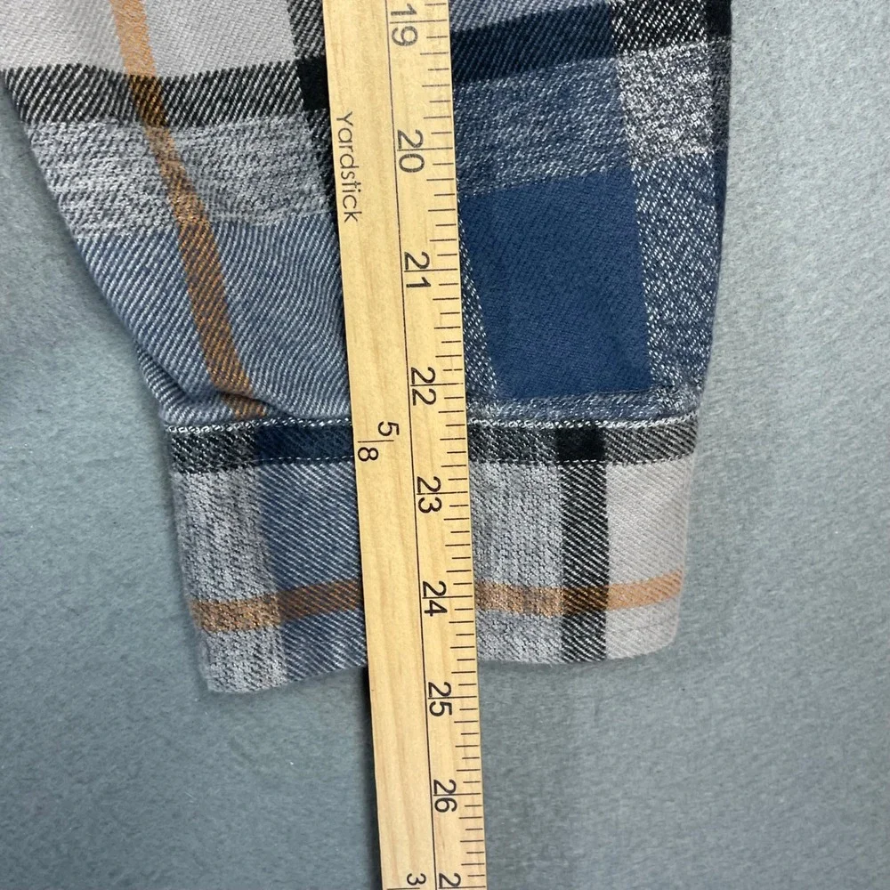 The North Face Blue Grey Plaid Flannel Button Down Shirt Mens XXL